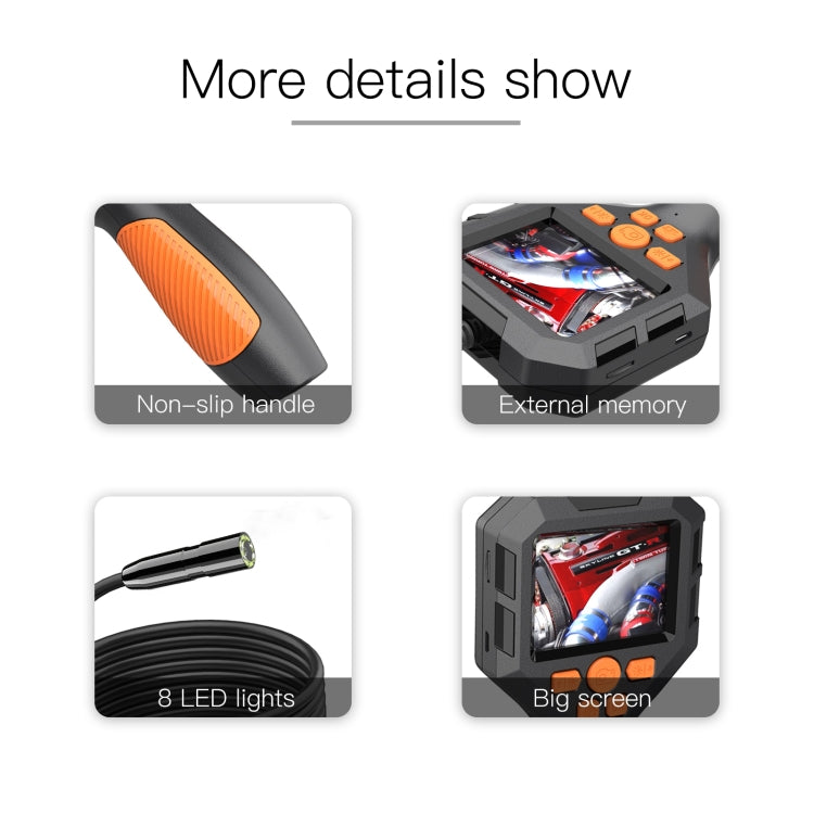 8mm P10 2.8 inch HD Handheld Endoscope with LCD Screen, Length:2m