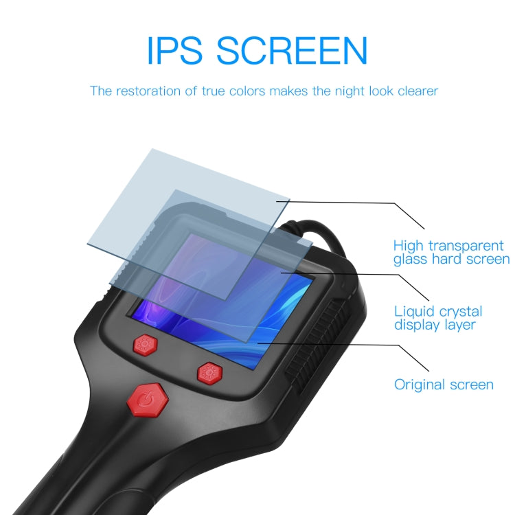 P100 8mm Side 2.4 inch HD Handheld Endoscope Hardlinewith with LCD Screen, Length:2m
