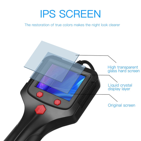 P100 8mm Side 2.4 inch HD Handheld Endoscope Hardlinewith with LCD Screen, Length:2m