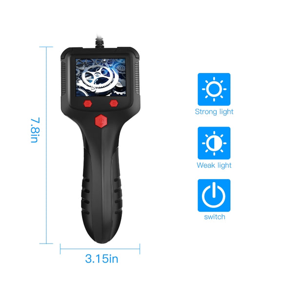 P100 8mm Side 2.4 inch HD Handheld Endoscope Hardlinewith with LCD Screen, Length:5m