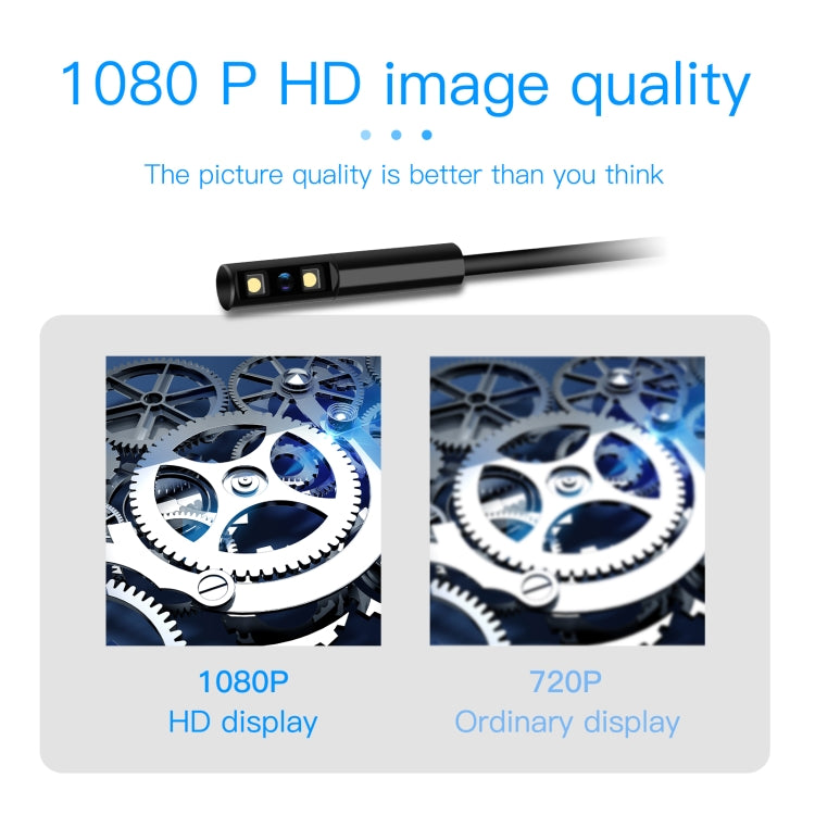 P100 8mm Side 2.4 inch HD Handheld Endoscope Hardlinewith with LCD Screen, Length:5m