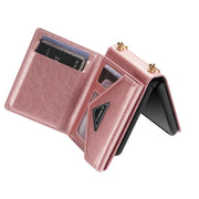 For Samsung Galaxy Z Flip4 N.BEKUS Side Zipper Folding Phone Leather Case(Pink)