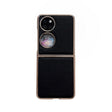 For Huawei P50 Pocket Nano Electroplating Genuine Leather Phone Case(Black) - Huawei Cases by PMC TechLife | Online Shopping South Africa | PMC TechLife | Buy Now Pay Later Mobicred