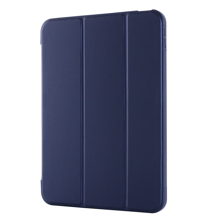 For iPad 10th Gen 10.9 2022 Tri-fold Holder Tablet Leather Case(Dark Blue)