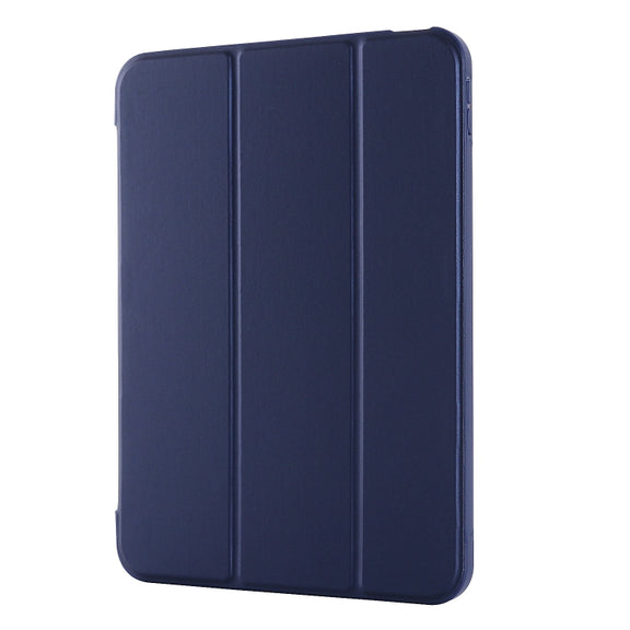 For iPad 10th Gen 10.9 2022 Tri-fold Holder Tablet Leather Case(Dark Blue)