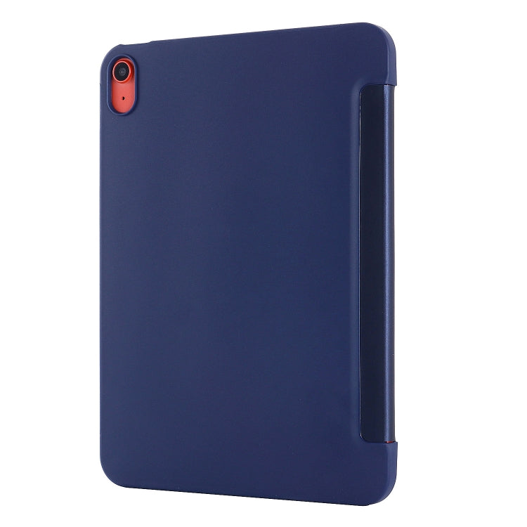 For iPad 10th Gen 10.9 2022 Tri-fold Holder Tablet Leather Case(Dark Blue)
