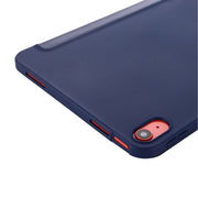 For iPad 10th Gen 10.9 2022 Tri-fold Holder Tablet Leather Case(Dark Blue)