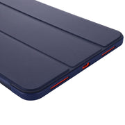 For iPad 10th Gen 10.9 2022 Tri-fold Holder Tablet Leather Case(Dark Blue)