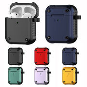 For AirPods 1 / 2 Wing TPU + PC Shockproof Earphone Protective Case(Black)