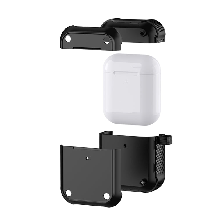 For AirPods 1 / 2 Wing TPU + PC Shockproof Earphone Protective Case(Black)