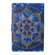 For 10 inch Tablet PC Universal Coloured Drawing Pattern Horizontal Flip Leather Case with Holder & Card Slot(Blue Mandala)