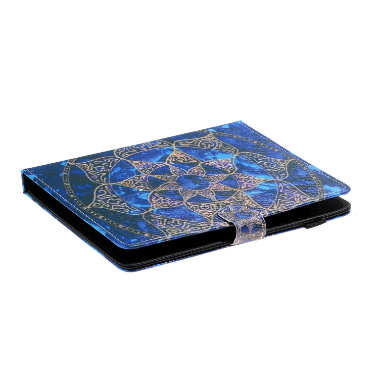For 10 inch Tablet PC Universal Coloured Drawing Pattern Horizontal Flip Leather Case with Holder & Card Slot(Blue Mandala)
