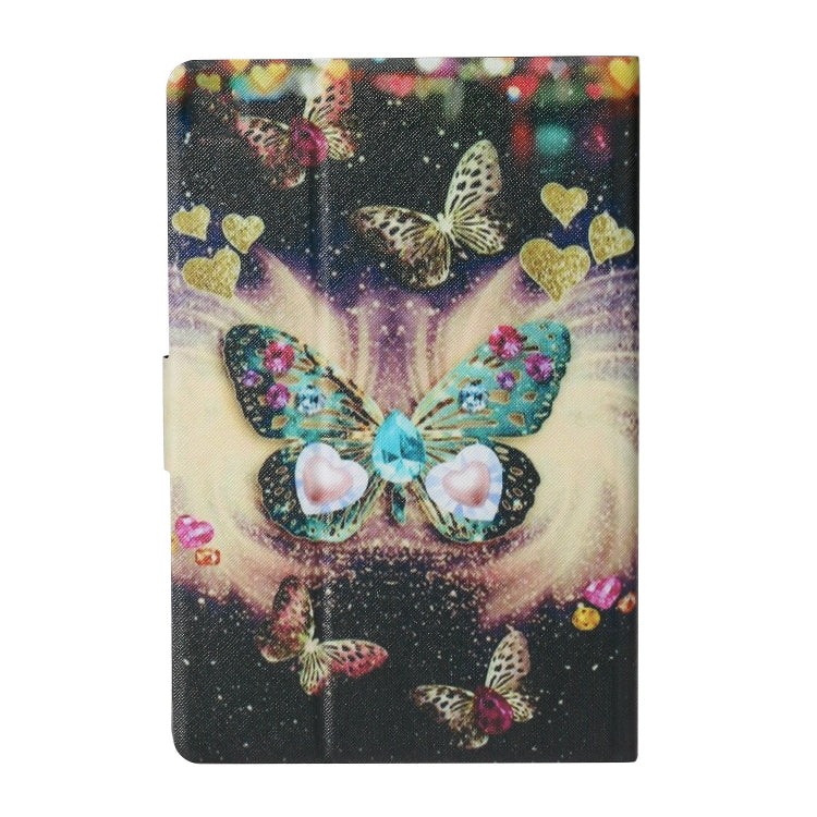 For 10 inch Tablet PC Universal Coloured Drawing Pattern Horizontal Flip Leather Case with Holder & Card Slot(Butterflies)