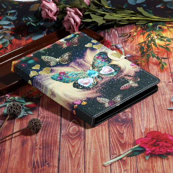 For 10 inch Tablet PC Universal Coloured Drawing Pattern Horizontal Flip Leather Case with Holder & Card Slot(Butterflies)