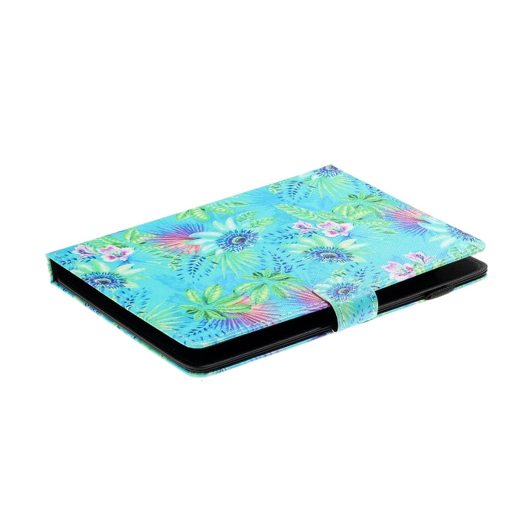 For 10 inch Tablet PC Universal Coloured Drawing Pattern Horizontal Flip Leather Case with Holder & Card Slot(Flowers)