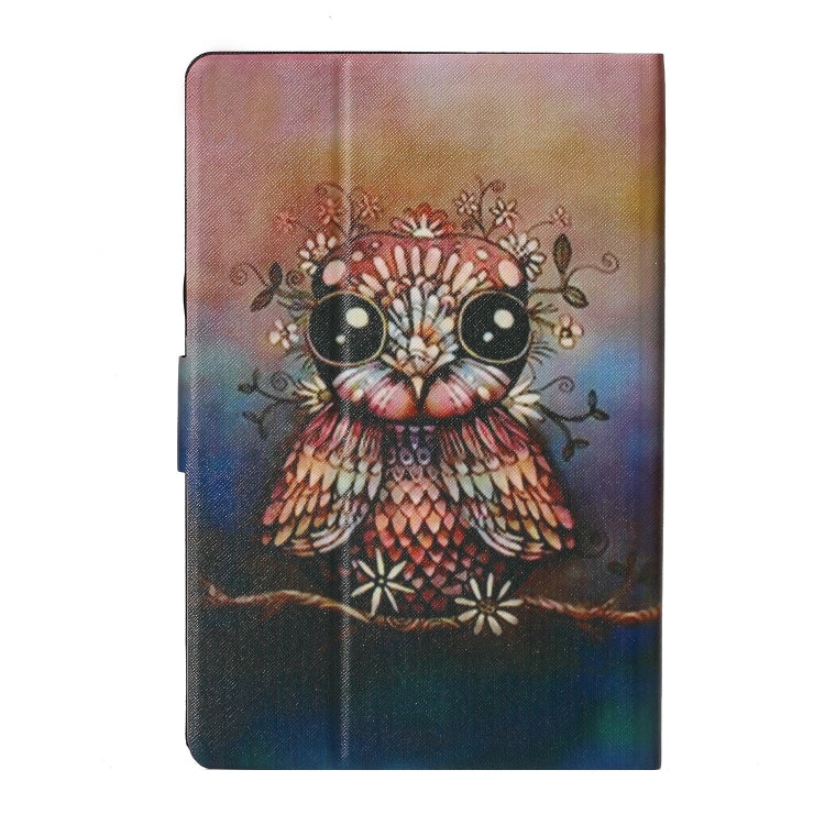 For 10 inch Tablet PC Universal Coloured Drawing Pattern Horizontal Flip Leather Case with Holder & Card Slot(Owl)