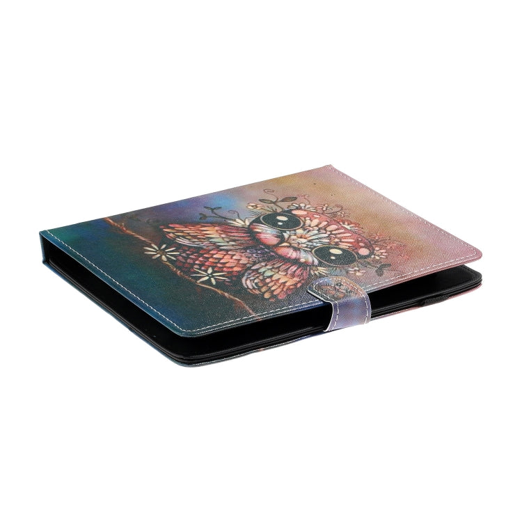 For 10 inch Tablet PC Universal Coloured Drawing Pattern Horizontal Flip Leather Case with Holder & Card Slot(Owl)