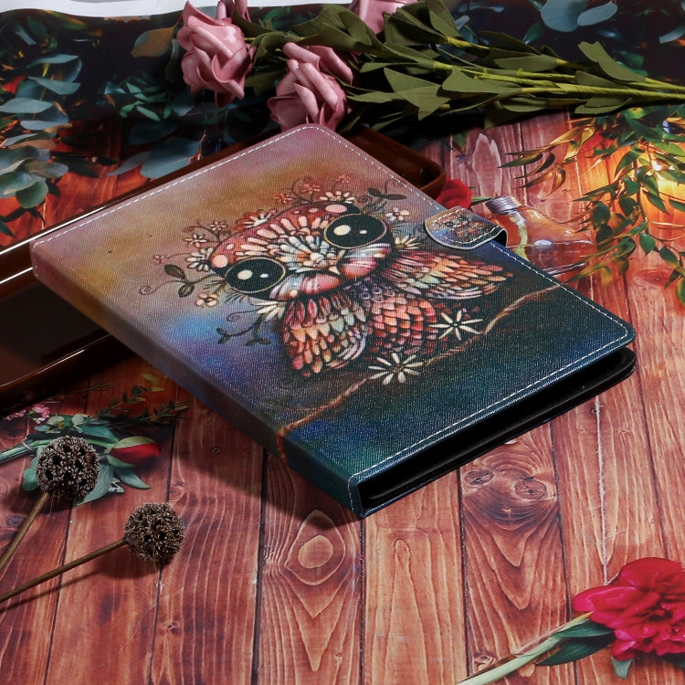 For 10 inch Tablet PC Universal Coloured Drawing Pattern Horizontal Flip Leather Case with Holder & Card Slot(Owl)