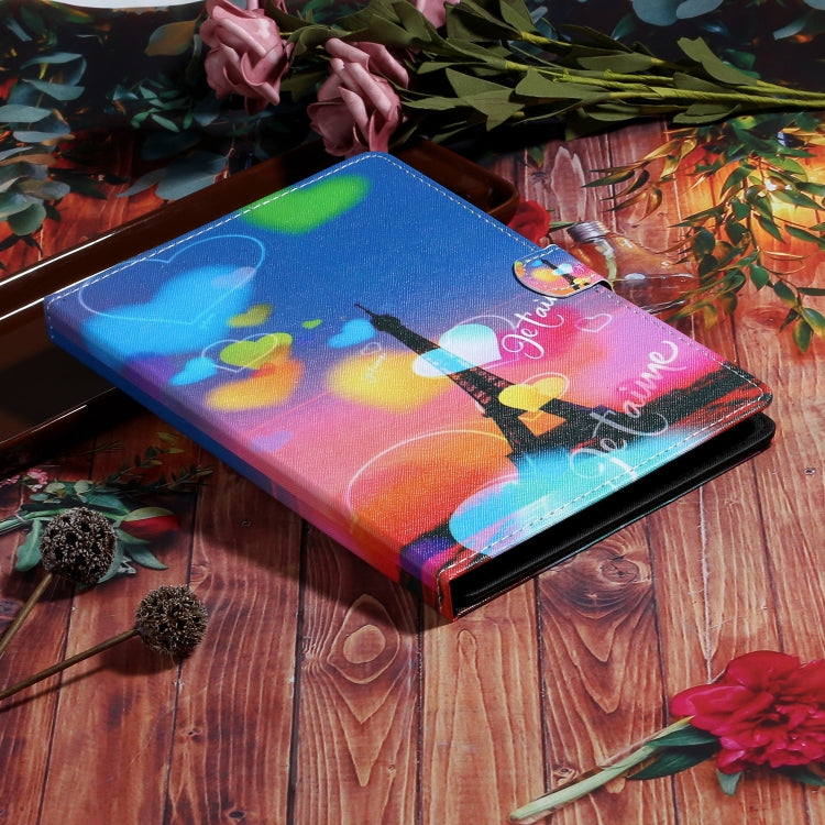 For 10 inch Tablet PC Universal Coloured Drawing Pattern Horizontal Flip Leather Case with Holder & Card Slot(Romantic Tower)