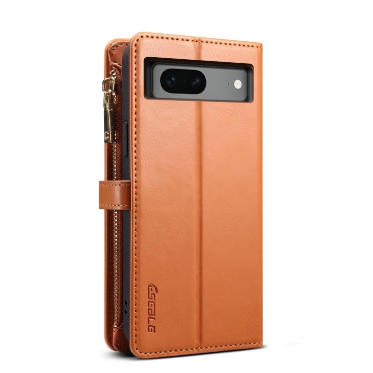 For Google Pixel 7 5G ESEBLE Star Series Lanyard Zipper Wallet RFID Leather Case(Brown)