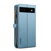 For Google Pixel 6a ESEBLE Star Series Lanyard Zipper Wallet RFID Leather Case(Blue)