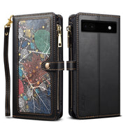 For Google Pixel 6a ESEBLE Star Series Lanyard Zipper Wallet RFID Leather Case(Black)