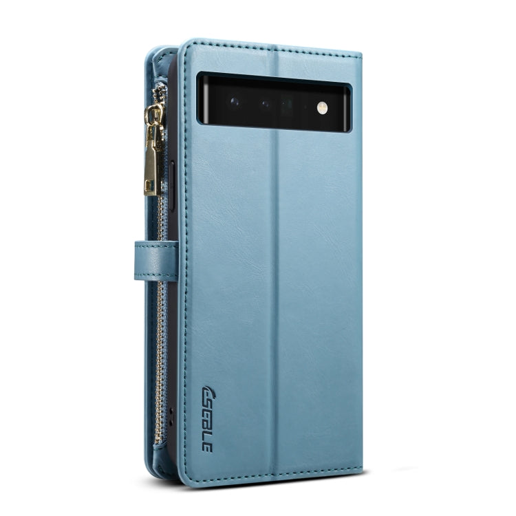 For Google Pixel 6 ESEBLE Star Series Lanyard Zipper Wallet RFID Leather Case(Blue)