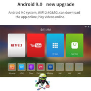S90 DLP Android 9.0 1GB+8GB 4K Mini WiFi Smart Projector, Power Plug:UK Plug(White)