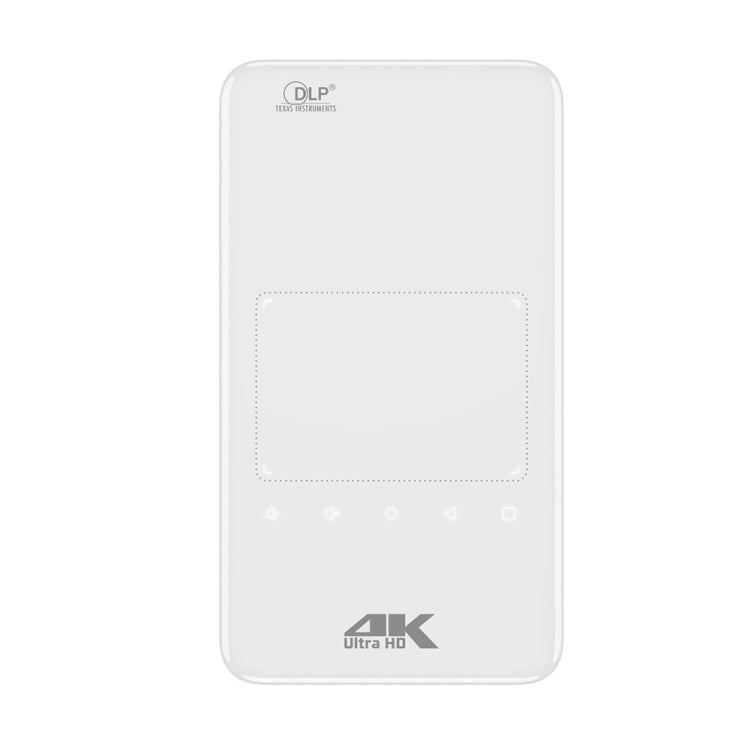 S90 DLP Android 9.0 1GB+8GB 4K Mini WiFi Smart Projector, Power Plug:AU Plug(White)