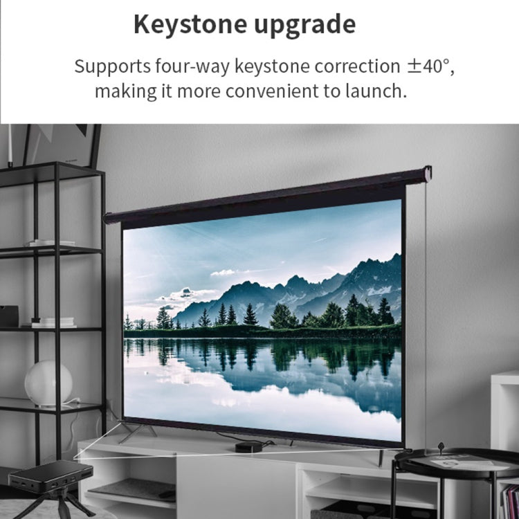 S90 DLP Android 9.0 1GB+8GB 4K Mini WiFi Smart Projector, Power Plug:AU Plug(Black)
