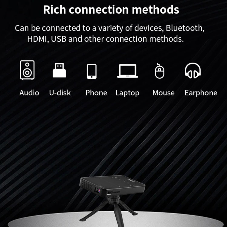 S90 DLP Android 9.0 1GB+8GB 4K Mini WiFi Smart Projector, Power Plug:AU Plug(White)
