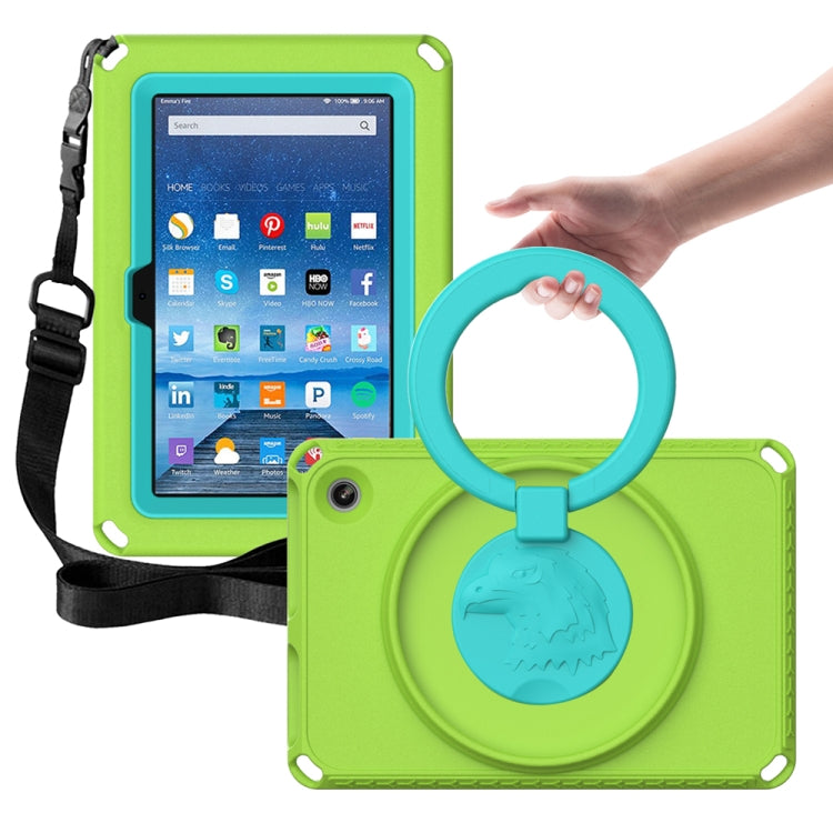 For Amazon Kindle Fire HD7 2022 EVA + PC Shockproof Tablet Case with Water-resistant Frame(Grass Green)
