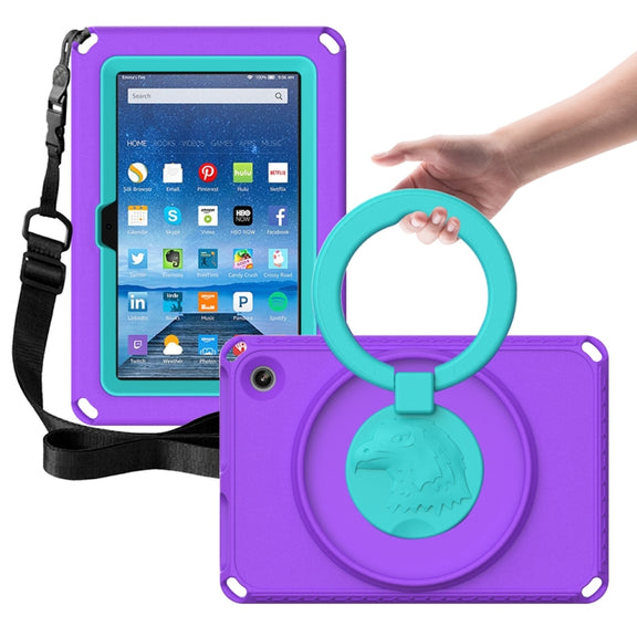 For Amazon Kindle Fire HD7 2022 EVA + PC Shockproof Tablet Case with Water-resistant Frame(Purple)