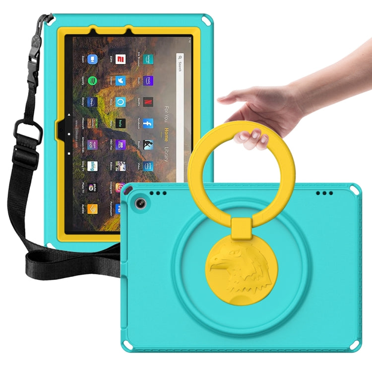 For Amazon Kindle Fire HD10 2021 EVA + PC Shockproof Tablet Case with Water-resistant Frame(Glacier Green)
