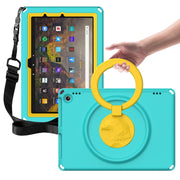 For Amazon Kindle Fire HD10 2021 EVA + PC Shockproof Tablet Case with Water-resistant Frame(Glacier Green)