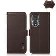 For Honor 80 Pro KHAZNEH Side-Magnetic Litchi Genuine Leather RFID Phone Case(Brown) - Honor Cases by PMC TechLife | Online Shopping South Africa | PMC TechLife | Buy Now Pay Later Mobicred