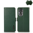 For Honor 80 KHAZNEH Side-Magnetic Litchi Genuine Leather RFID Phone Case(Green) - Honor Cases by PMC TechLife | Online Shopping South Africa | PMC TechLife | Buy Now Pay Later Mobicred