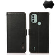 For Nokia C31 KHAZNEH Side-Magnetic Litchi Genuine Leather RFID Phone Case(Black) - Nokia Cases by PMC TechLife | Online Shopping South Africa | PMC TechLife | Buy Now Pay Later Mobicred