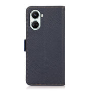 For Huawei nova 10 SE KHAZNEH Side-Magnetic Litchi Genuine Leather RFID Phone Case(Blue)