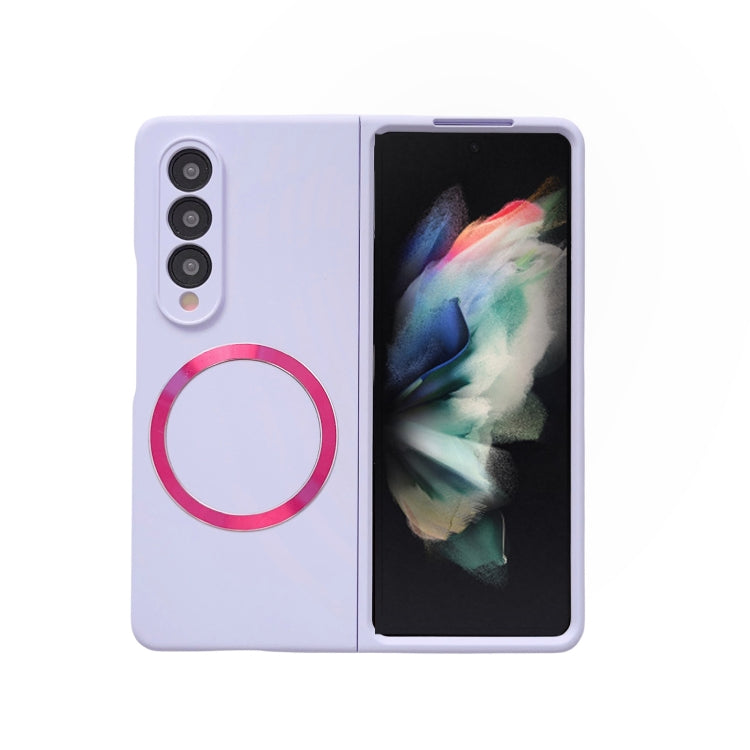 For Samsung Galaxy Z Fold4 Skin Feel MagSafe Magnetic Phone Case(Purple)