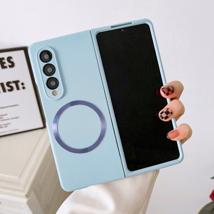 For Samsung Galaxy Z Fold4 Skin Feel MagSafe Magnetic Phone Case(Blue)