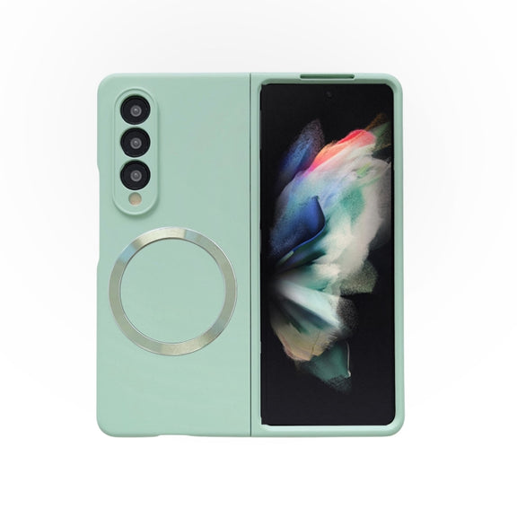 For Samsung Galaxy Z Fold4 Skin Feel MagSafe Magnetic Phone Case(Mint Green)