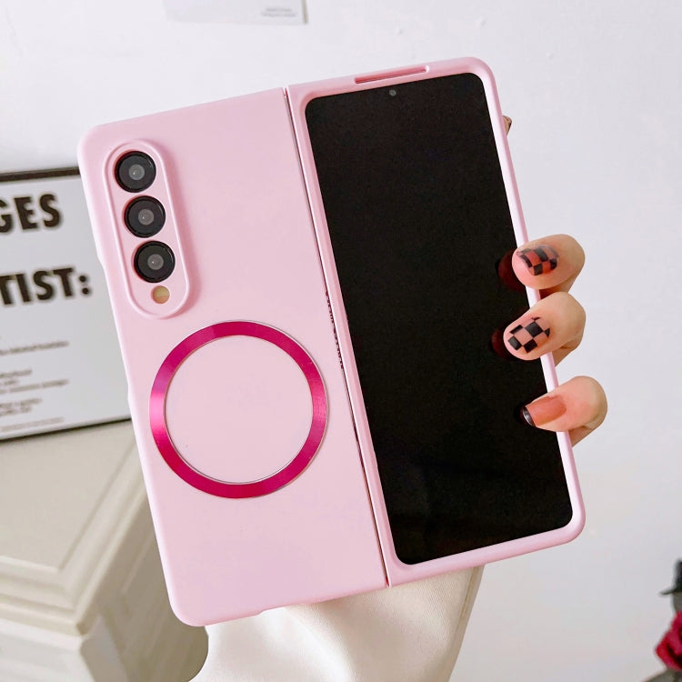 For Samsung Galaxy Z Fold4 Skin Feel MagSafe Magnetic Phone Case(Pink)
