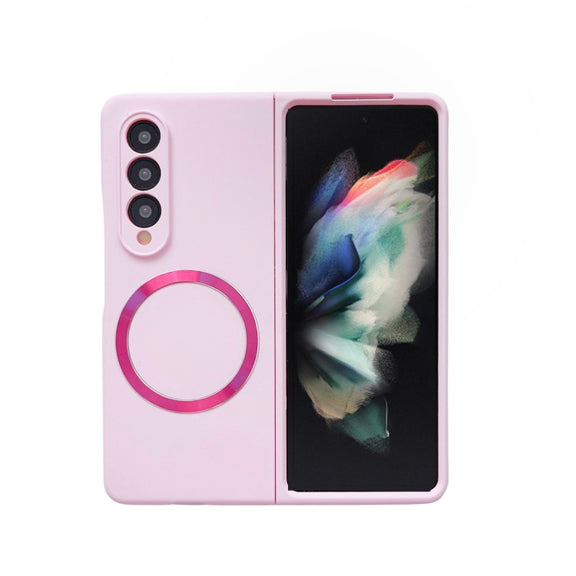 For Samsung Galaxy Z Fold4 Skin Feel MagSafe Magnetic Phone Case(Pink)