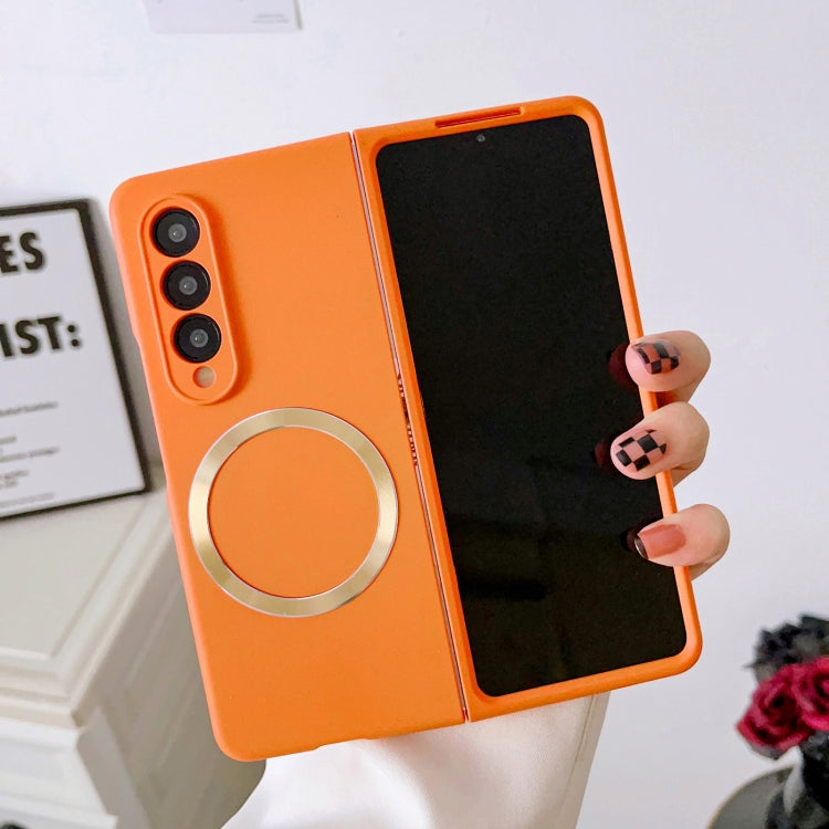 For Samsung Galaxy Z Fold4 Skin Feel MagSafe Magnetic Phone Case(Orange)