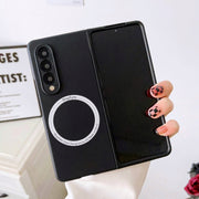 For Samsung Galaxy Z Fold4 Skin Feel MagSafe Magnetic Phone Case(Black)
