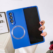 For Samsung Galaxy Z Fold4 Skin Feel MagSafe Magnetic Phone Case(Royal Blue)