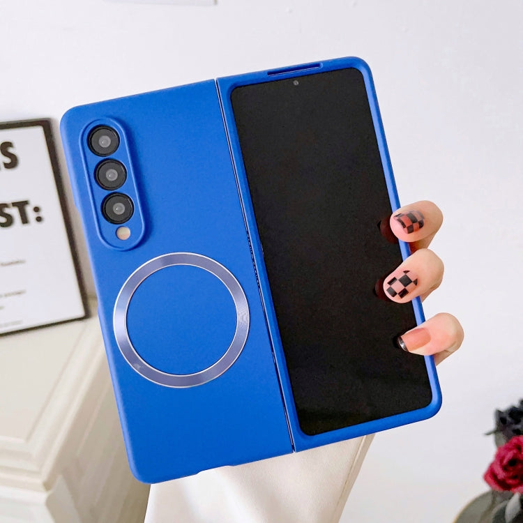 For Samsung Galaxy Z Fold4 Skin Feel MagSafe Magnetic Phone Case(Royal Blue)