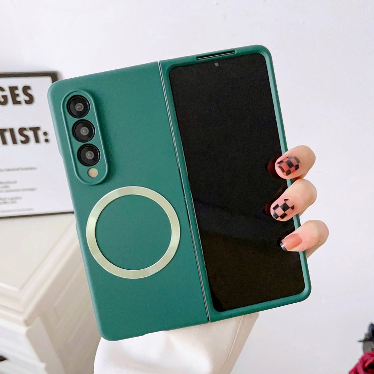 For Samsung Galaxy Z Fold4 Skin Feel MagSafe Magnetic Phone Case(Dark Green)