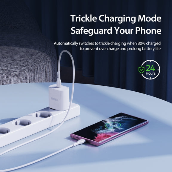 DUZZONA T6 PD 25W USB-C/Type-C Single Port Travel Charger,EU Plug(White)